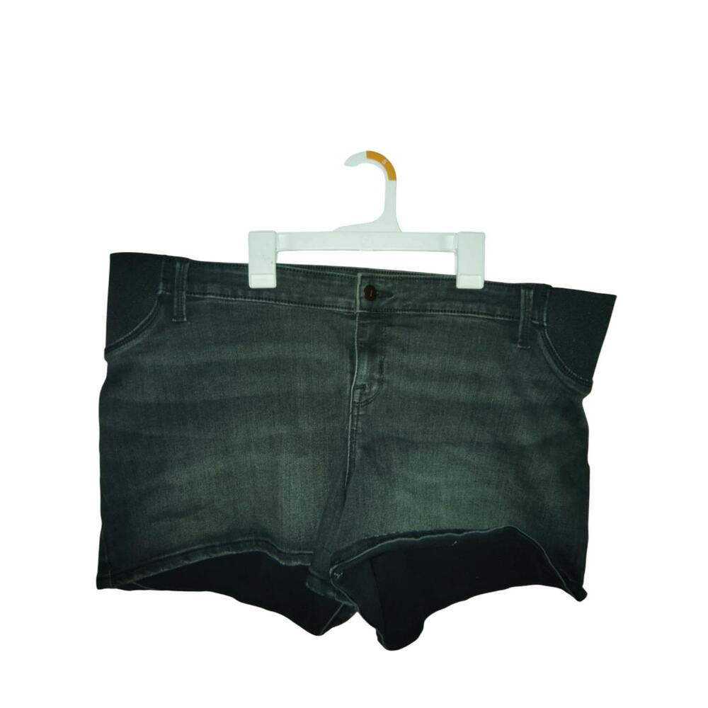 Ingrid & Isabel Women's Black‎ Wash Maternity Panel Jean Shorts Size 16